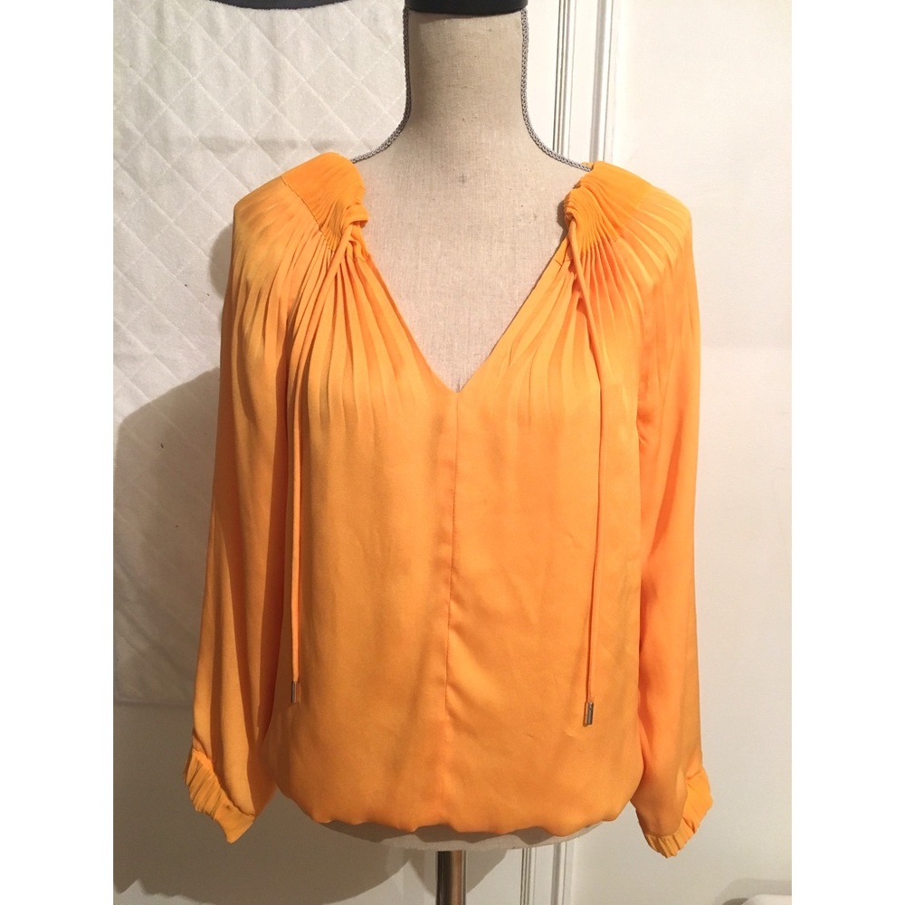 DVF rich yellow canary/mustard blouse